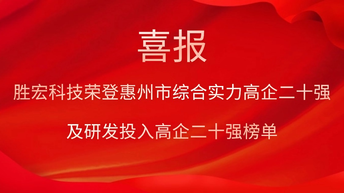 8188cc威尼斯科技荣登惠州市综合实力高企二十强及研发投入高企二十强榜单